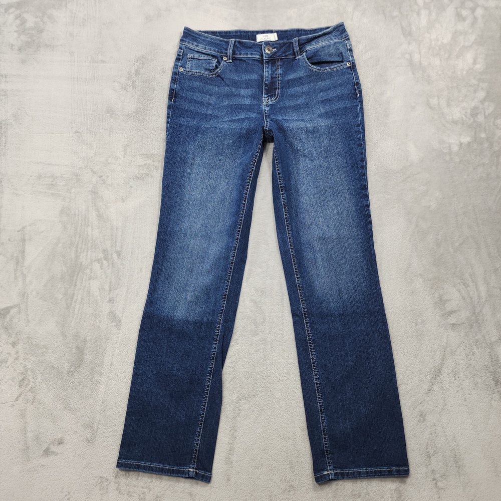 Maurices Jeans Womens 12 Blue Mid Rise Classic Straight Stretch Denim Casual